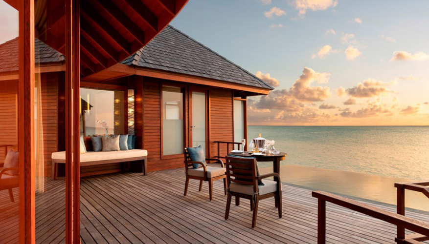Anantara Dhigu Maldives Resort Sunset Over Water Pool Suite