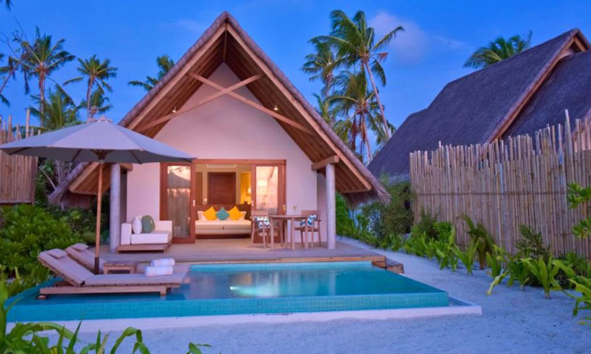 Fushifaru Maldives Pool Beach Villa Sunset
